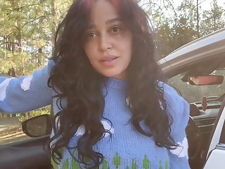 Auto Woman masturbates and talks dirty in her car and cabin